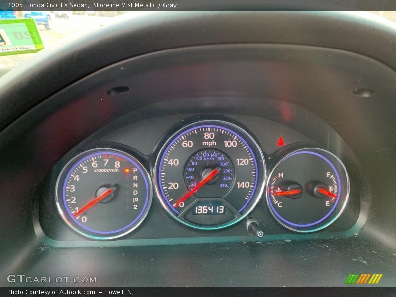 Shoreline Mist Metallic / Gray 2005 Honda Civic EX Sedan