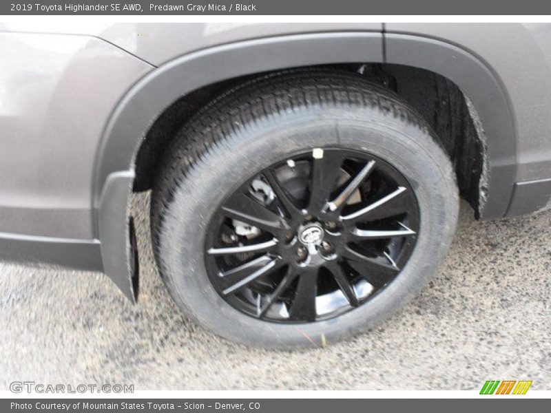Predawn Gray Mica / Black 2019 Toyota Highlander SE AWD
