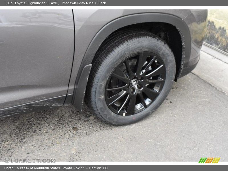 Predawn Gray Mica / Black 2019 Toyota Highlander SE AWD