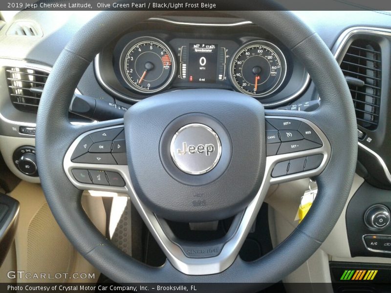 Olive Green Pearl / Black/Light Frost Beige 2019 Jeep Cherokee Latitude