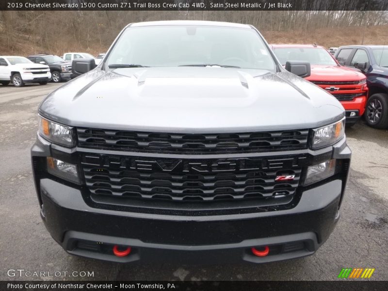 Satin Steel Metallic / Jet Black 2019 Chevrolet Silverado 1500 Custom Z71 Trail Boss Crew Cab 4WD