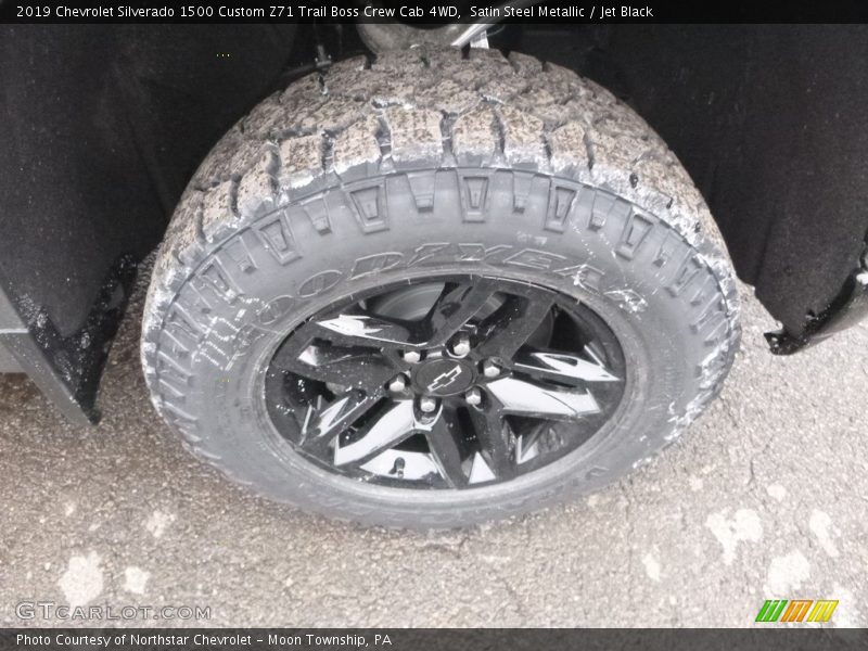 Satin Steel Metallic / Jet Black 2019 Chevrolet Silverado 1500 Custom Z71 Trail Boss Crew Cab 4WD