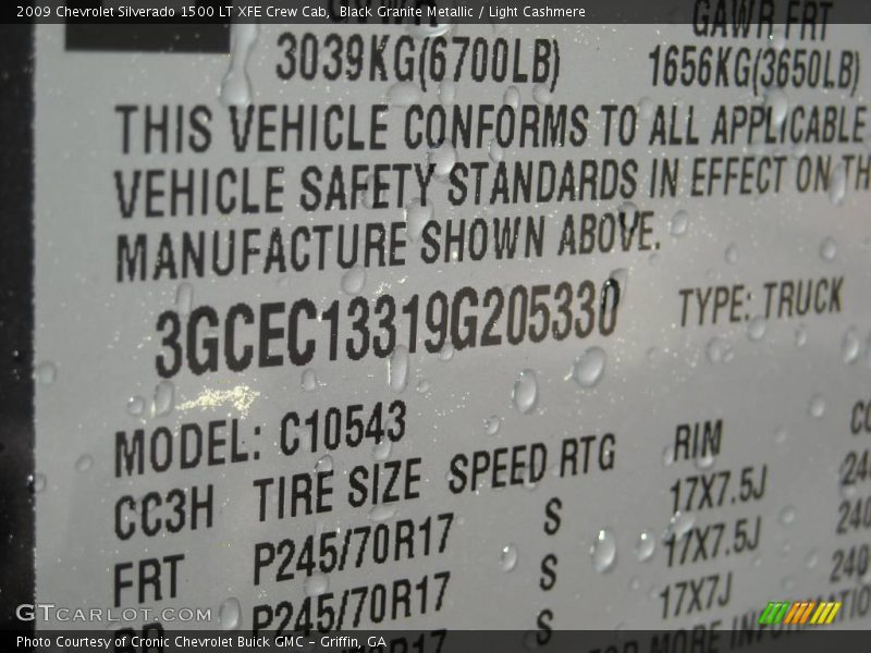 Black Granite Metallic / Light Cashmere 2009 Chevrolet Silverado 1500 LT XFE Crew Cab