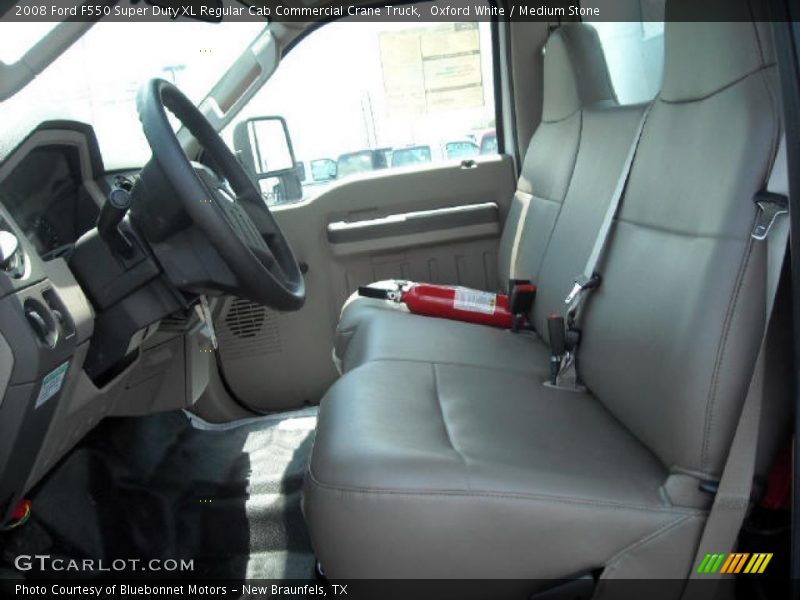 Oxford White / Medium Stone 2008 Ford F550 Super Duty XL Regular Cab Commercial Crane Truck