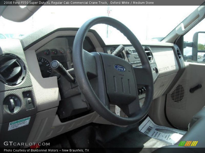 Oxford White / Medium Stone 2008 Ford F550 Super Duty XL Regular Cab Commercial Crane Truck