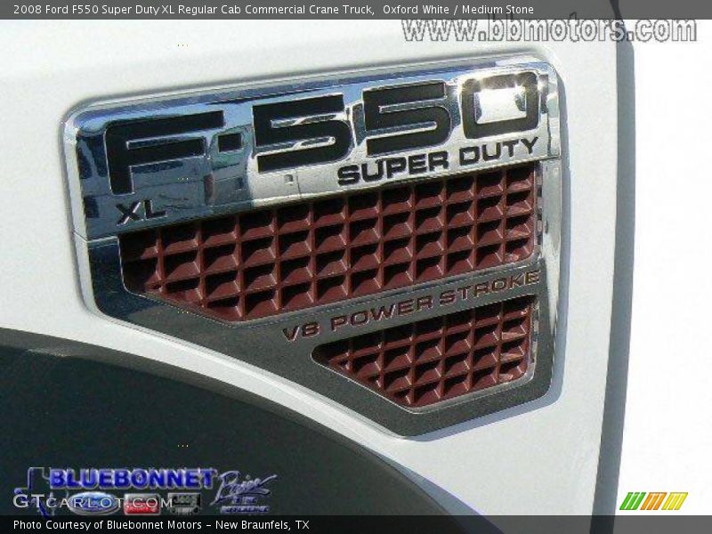 Oxford White / Medium Stone 2008 Ford F550 Super Duty XL Regular Cab Commercial Crane Truck