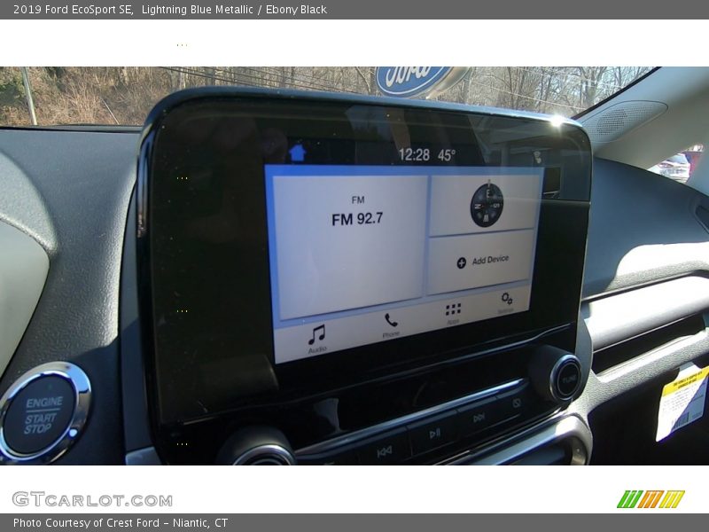 Lightning Blue Metallic / Ebony Black 2019 Ford EcoSport SE