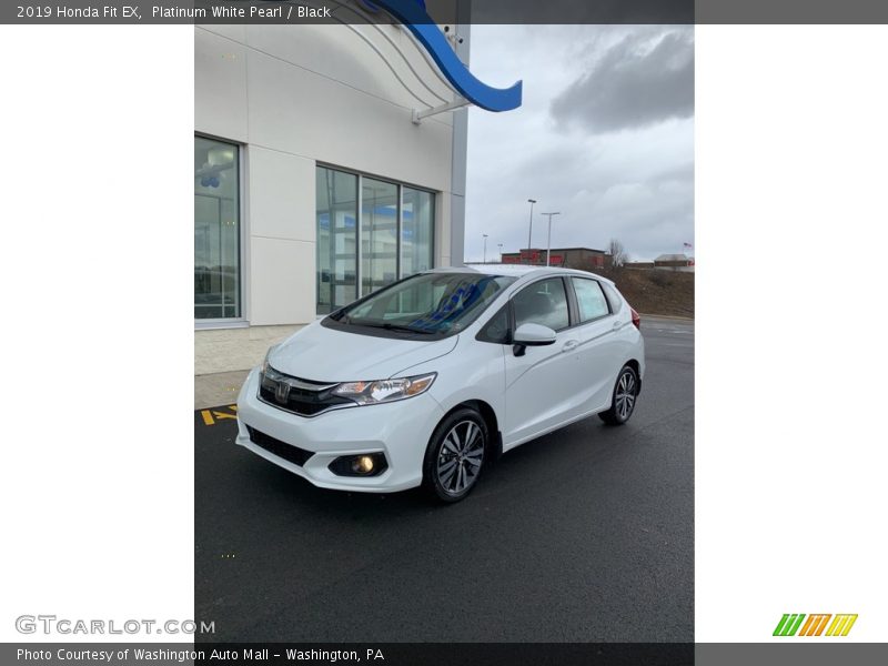 Platinum White Pearl / Black 2019 Honda Fit EX