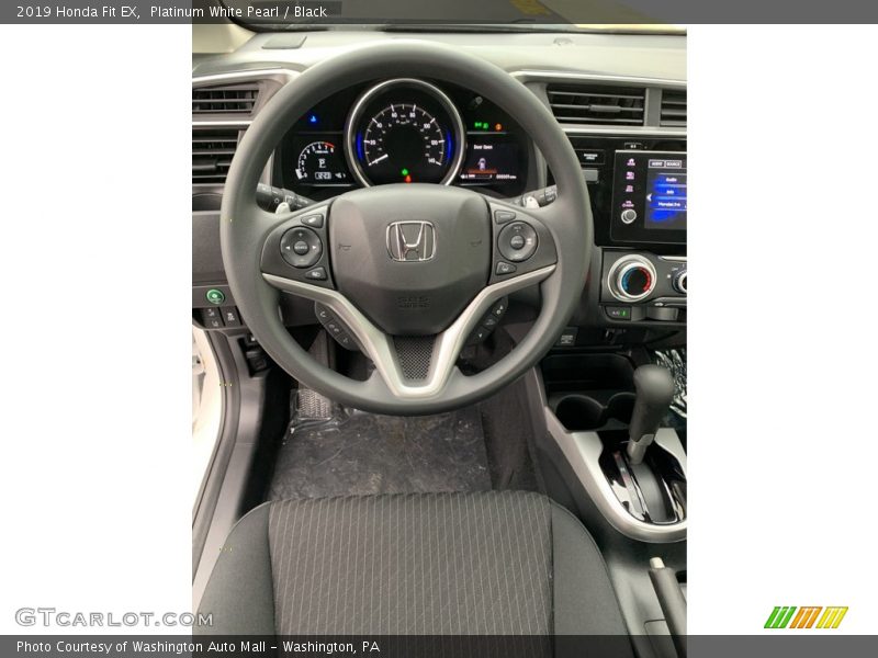 Platinum White Pearl / Black 2019 Honda Fit EX