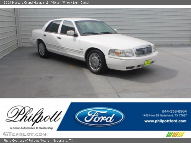Vibrant White / Light Camel 2009 Mercury Grand Marquis LS