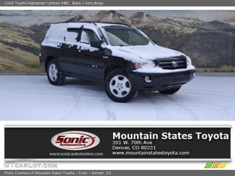 Black / Ivory Beige 2006 Toyota Highlander Limited 4WD