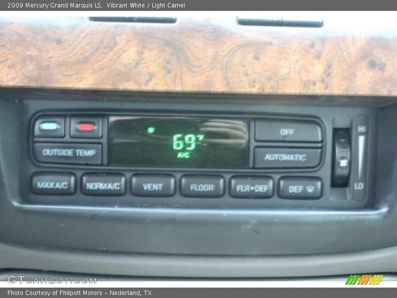Vibrant White / Light Camel 2009 Mercury Grand Marquis LS