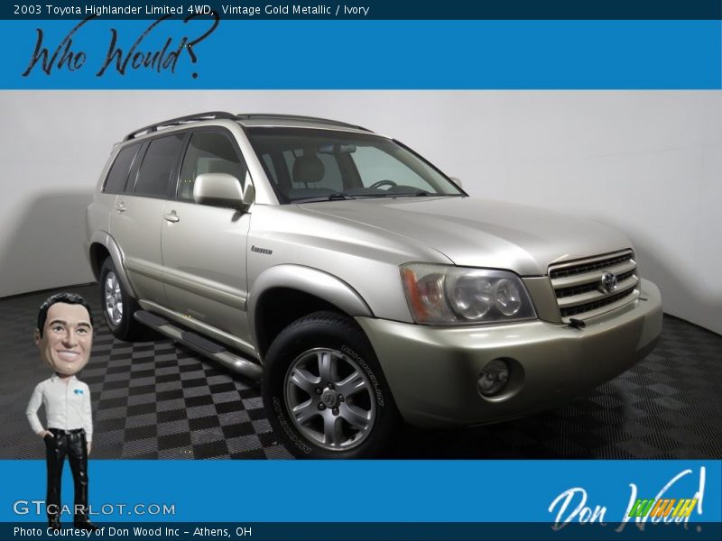 Vintage Gold Metallic / Ivory 2003 Toyota Highlander Limited 4WD