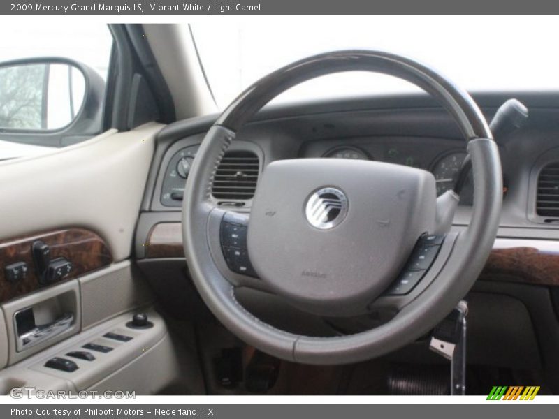 Vibrant White / Light Camel 2009 Mercury Grand Marquis LS