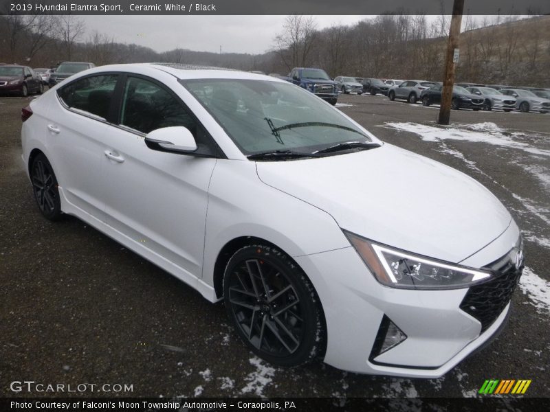 Ceramic White / Black 2019 Hyundai Elantra Sport