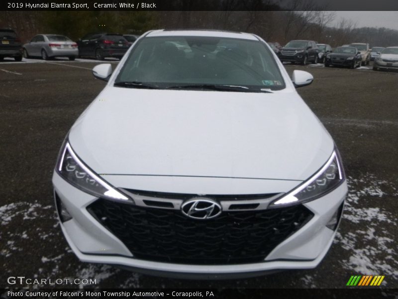 Ceramic White / Black 2019 Hyundai Elantra Sport