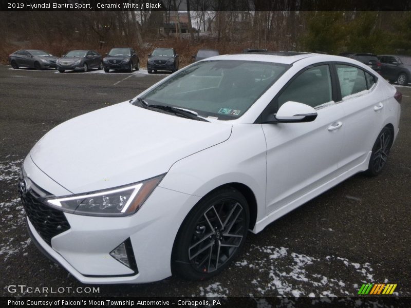 Ceramic White / Black 2019 Hyundai Elantra Sport