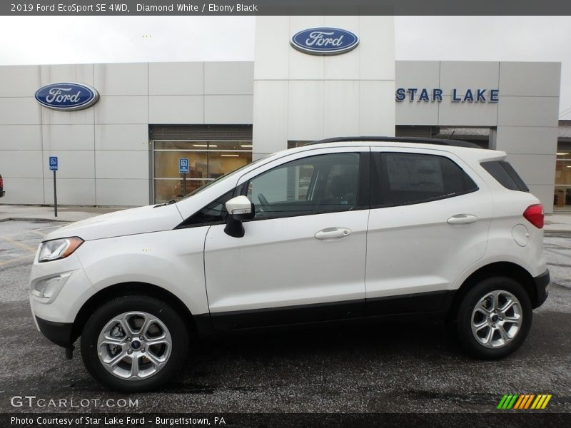 Diamond White / Ebony Black 2019 Ford EcoSport SE 4WD