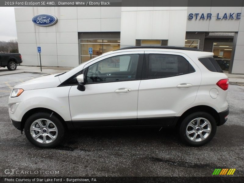 Diamond White / Ebony Black 2019 Ford EcoSport SE 4WD