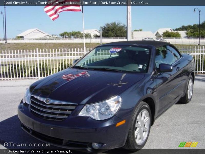 Modern Blue Pearl / Dark Slate Gray/Light Slate Gray 2008 Chrysler Sebring Touring Convertible
