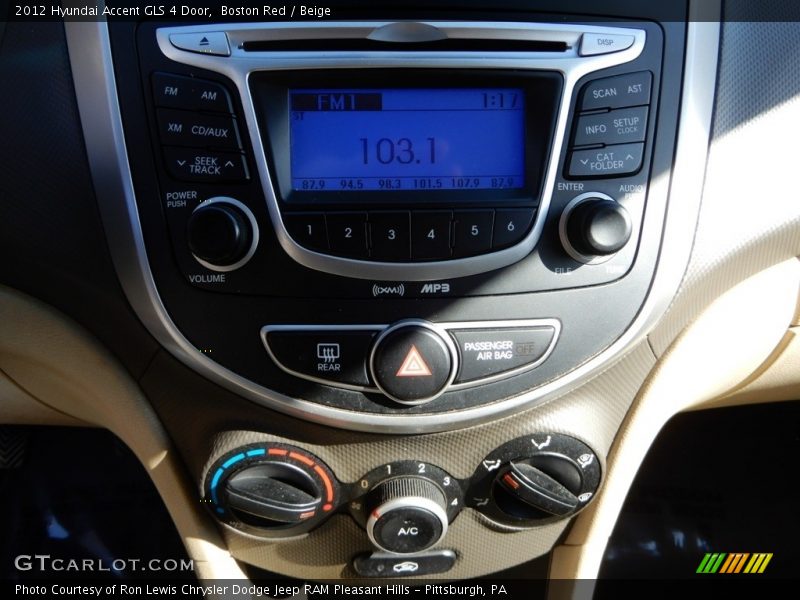 Boston Red / Beige 2012 Hyundai Accent GLS 4 Door