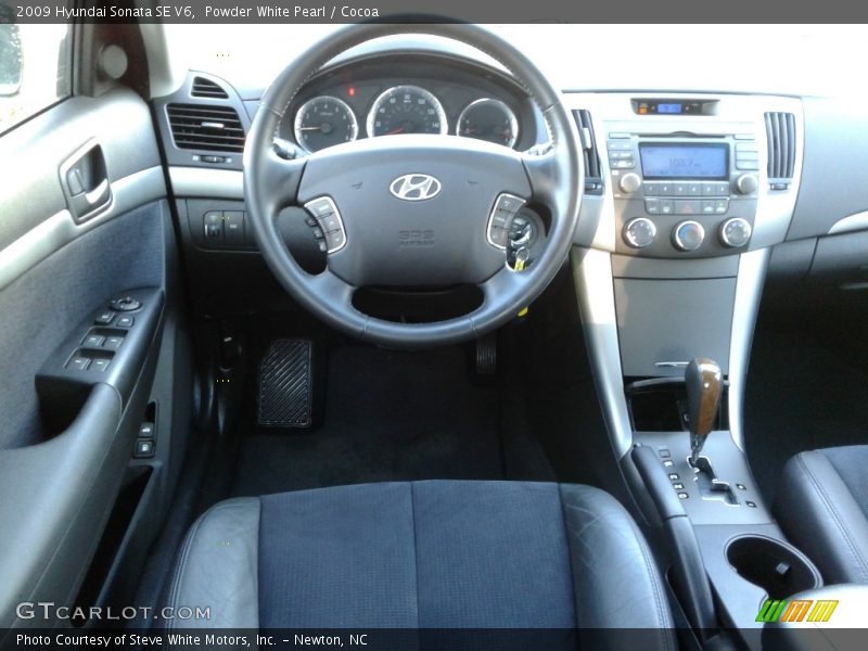 Powder White Pearl / Cocoa 2009 Hyundai Sonata SE V6