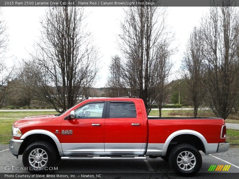 Flame Red / Canyon Brown/Light Frost Beige 2015 Ram 2500 Laramie Crew Cab 4x4