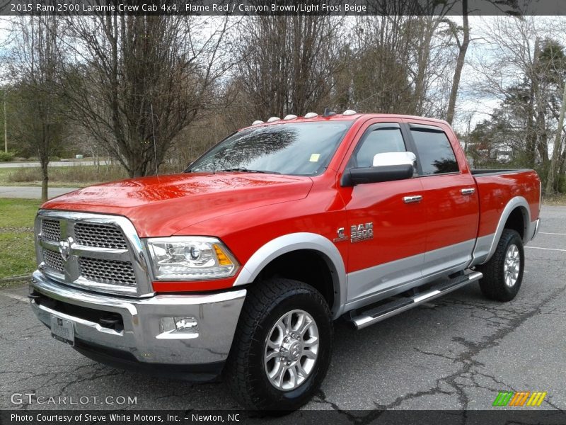 Flame Red / Canyon Brown/Light Frost Beige 2015 Ram 2500 Laramie Crew Cab 4x4