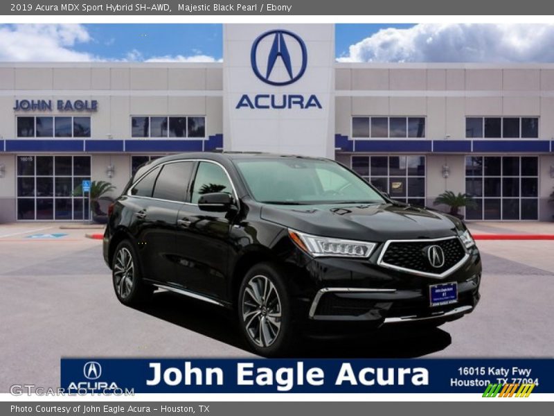 Majestic Black Pearl / Ebony 2019 Acura MDX Sport Hybrid SH-AWD