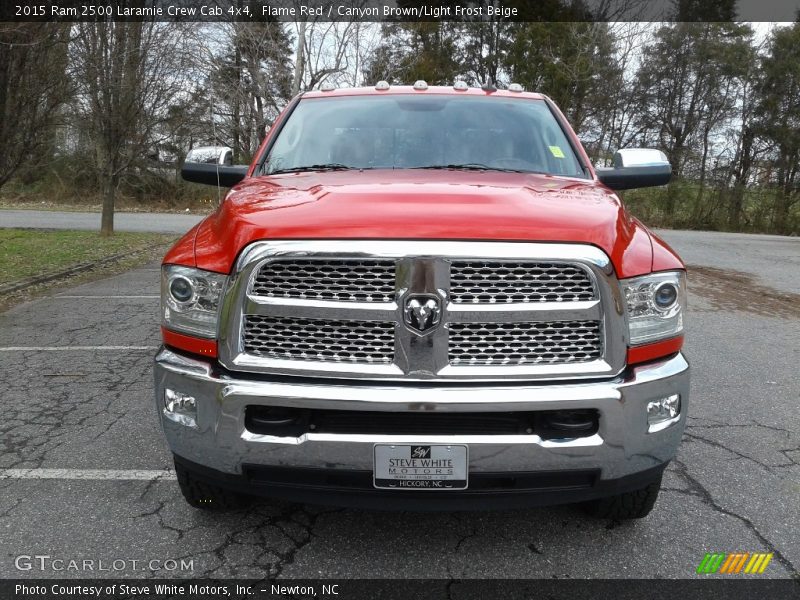 Flame Red / Canyon Brown/Light Frost Beige 2015 Ram 2500 Laramie Crew Cab 4x4