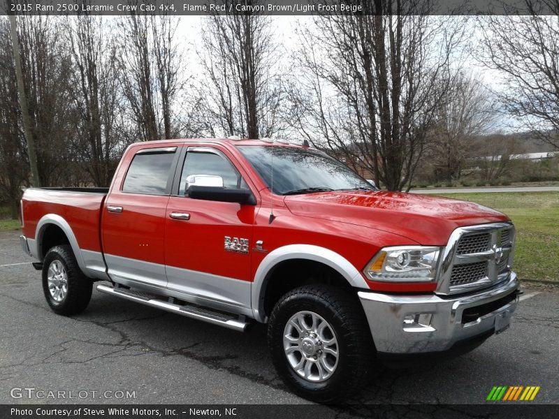 Flame Red / Canyon Brown/Light Frost Beige 2015 Ram 2500 Laramie Crew Cab 4x4