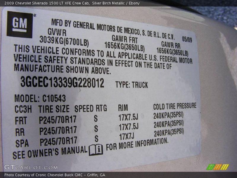 Silver Birch Metallic / Ebony 2009 Chevrolet Silverado 1500 LT XFE Crew Cab