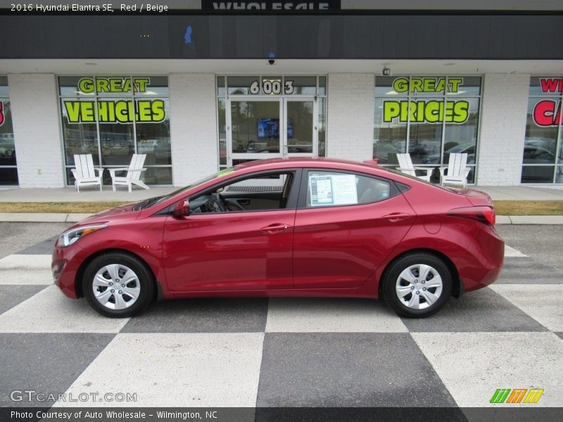 Red / Beige 2016 Hyundai Elantra SE