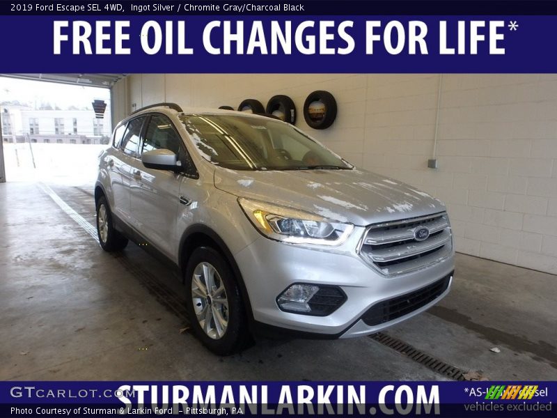 Ingot Silver / Chromite Gray/Charcoal Black 2019 Ford Escape SEL 4WD