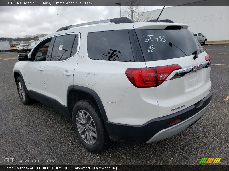 Simmit White / Jet Black 2018 GMC Acadia SLE AWD