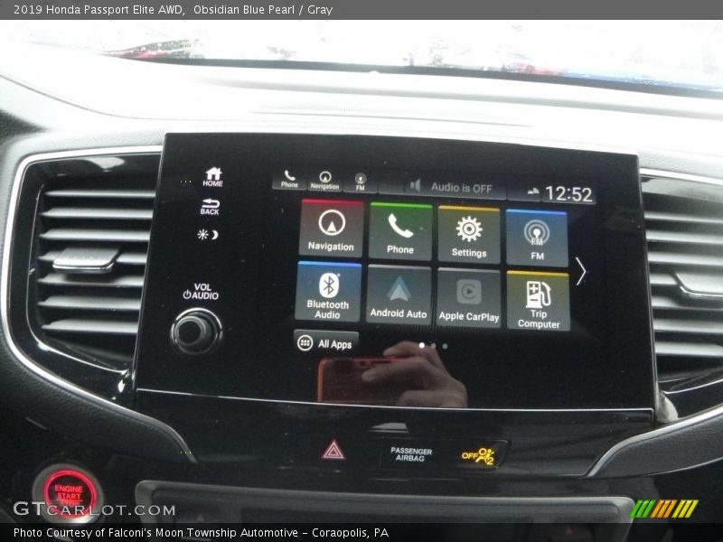 Obsidian Blue Pearl / Gray 2019 Honda Passport Elite AWD