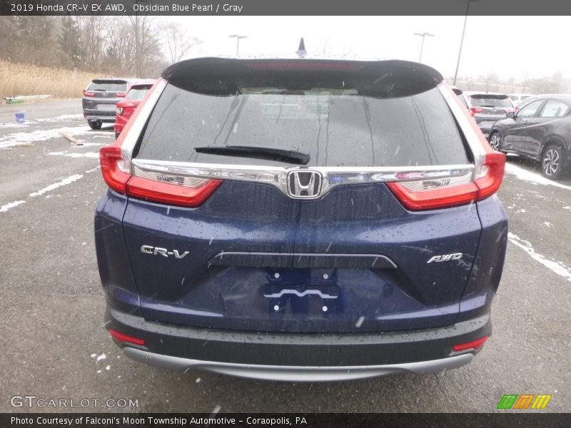Obsidian Blue Pearl / Gray 2019 Honda CR-V EX AWD