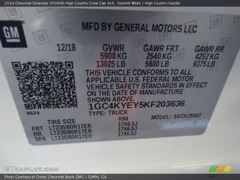 Summit White / High Country Saddle 2019 Chevrolet Silverado 3500HD High Country Crew Cab 4x4