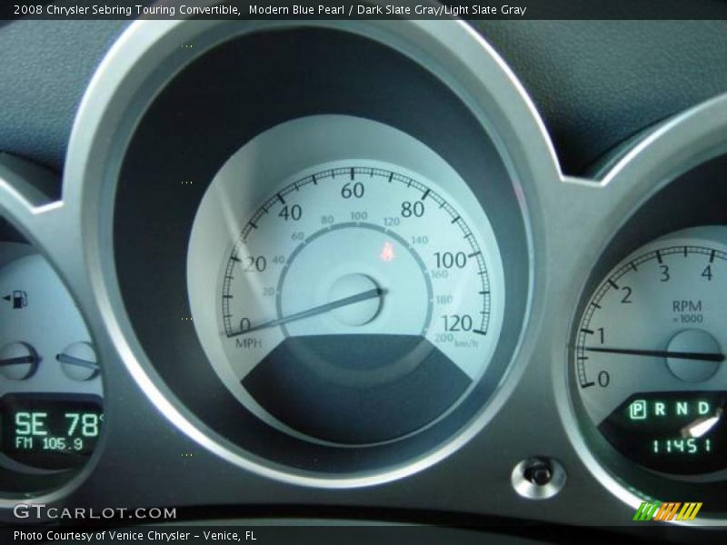 Modern Blue Pearl / Dark Slate Gray/Light Slate Gray 2008 Chrysler Sebring Touring Convertible