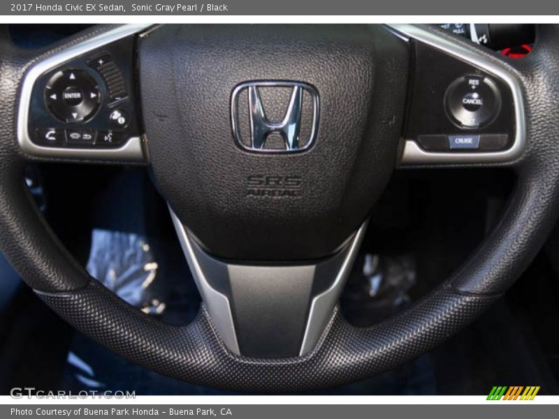 Sonic Gray Pearl / Black 2017 Honda Civic EX Sedan