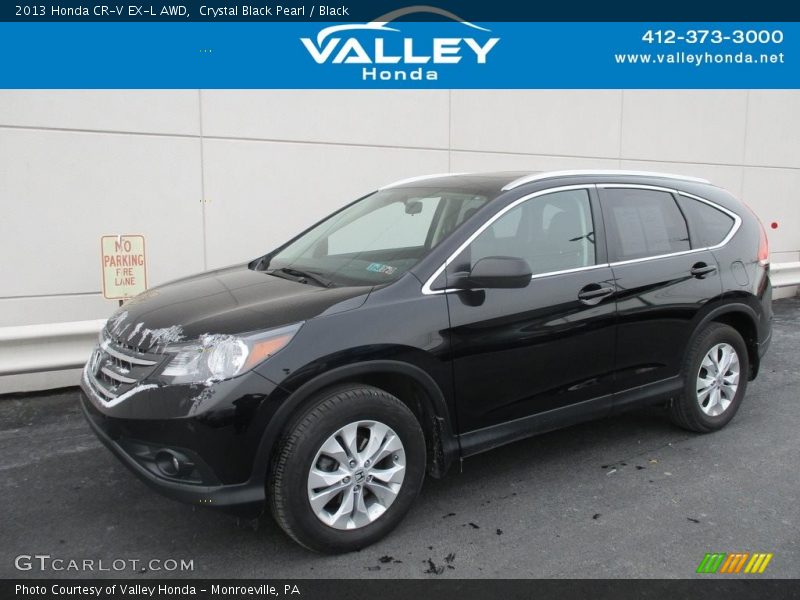 Crystal Black Pearl / Black 2013 Honda CR-V EX-L AWD