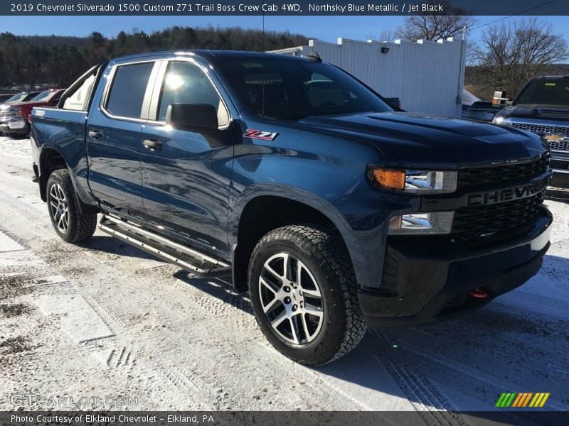 Northsky Blue Metallic / Jet Black 2019 Chevrolet Silverado 1500 Custom Z71 Trail Boss Crew Cab 4WD