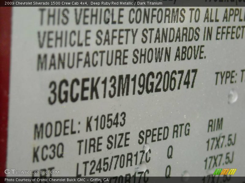 Deep Ruby Red Metallic / Dark Titanium 2009 Chevrolet Silverado 1500 Crew Cab 4x4