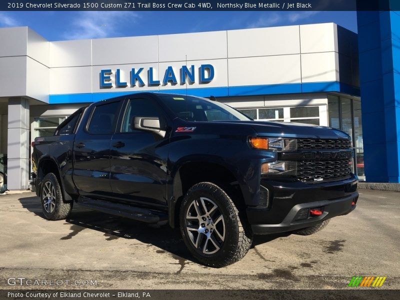 Northsky Blue Metallic / Jet Black 2019 Chevrolet Silverado 1500 Custom Z71 Trail Boss Crew Cab 4WD