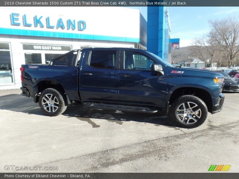 Northsky Blue Metallic / Jet Black 2019 Chevrolet Silverado 1500 Custom Z71 Trail Boss Crew Cab 4WD