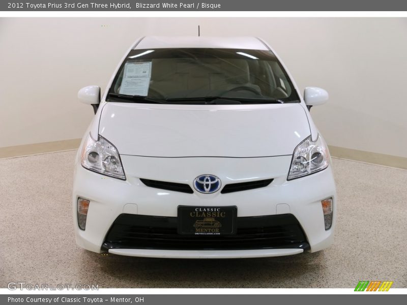 Blizzard White Pearl / Bisque 2012 Toyota Prius 3rd Gen Three Hybrid