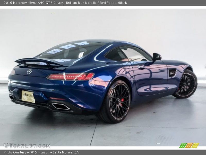 Brilliant Blue Metallic / Red Pepper/Black 2016 Mercedes-Benz AMG GT S Coupe