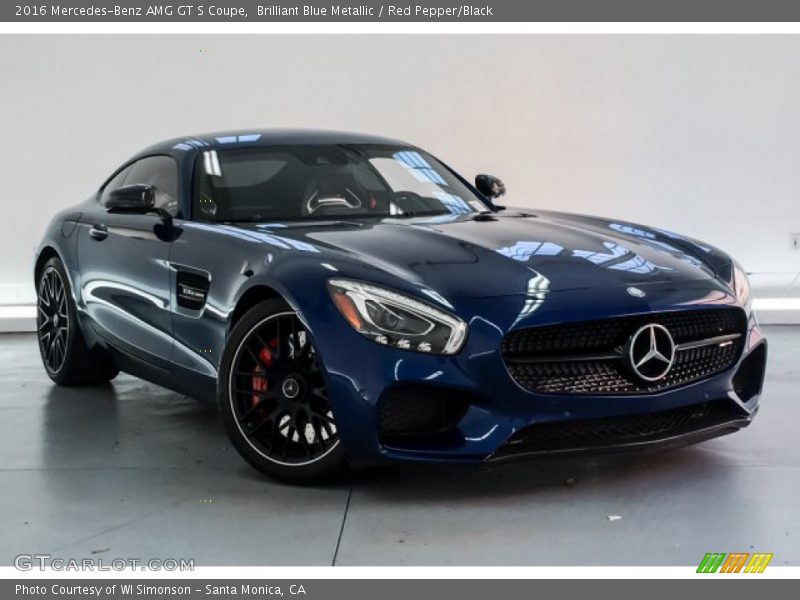 Brilliant Blue Metallic / Red Pepper/Black 2016 Mercedes-Benz AMG GT S Coupe