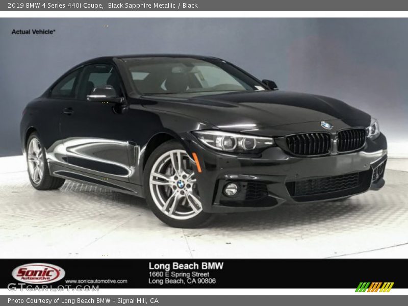 Black Sapphire Metallic / Black 2019 BMW 4 Series 440i Coupe