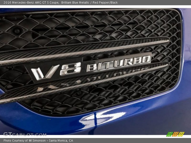 Brilliant Blue Metallic / Red Pepper/Black 2016 Mercedes-Benz AMG GT S Coupe